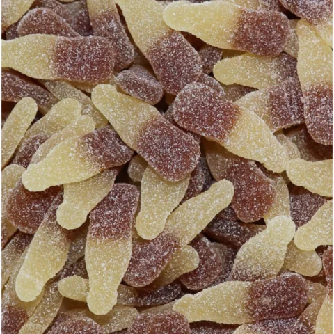 Colourful CBD-style fruit gummies arranged together